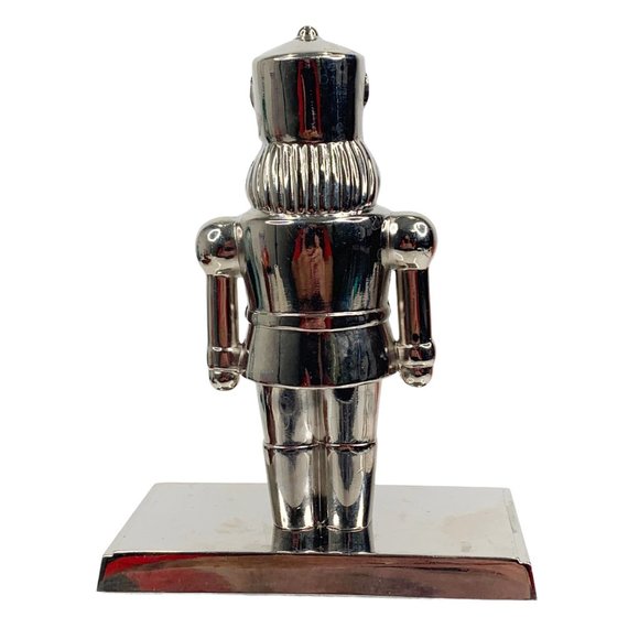 *SOLD* Nutcracker Christmas Stocking Hanger Hook Holder Fireplace Mantel Silver - Picture 6 of 9